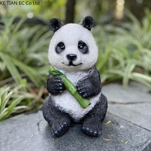 Simple Resin Panda Ornaments Garden Garden Decoration Black and White Animal Sculpture Cute Mother and Child Outdoor Decoration