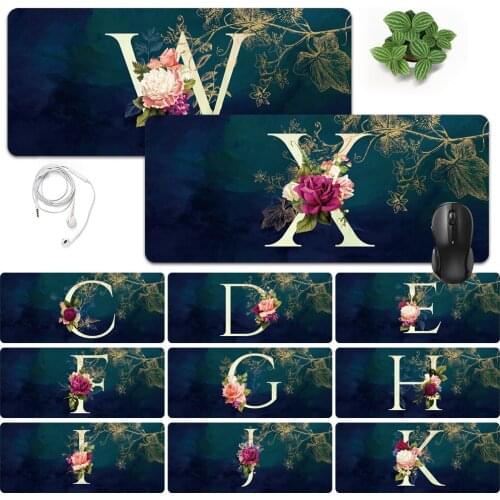 Anti-slip Waterproof PU Leather Computer Mouse-pad Smooth Game Laptop Mouse Pad Letter Pattern Large Mouse Mat