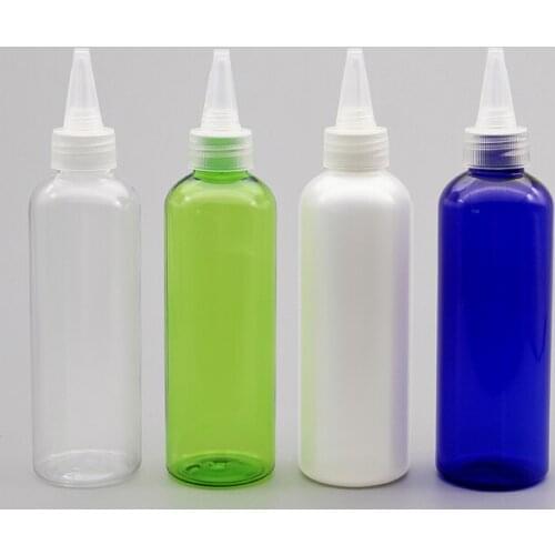 30X200ml Twist Cap Empty PET Plastic pearl white Bottle Containers,Pointed Mouth Bottles Plastic Refillable Bottles Shower Gel