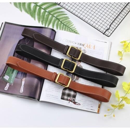 AWAYTR Non-porous Belt Female Waist Belt PU Leather Metal Buckle Simple Belts For Ladies Dress Jeans Wild Waistband