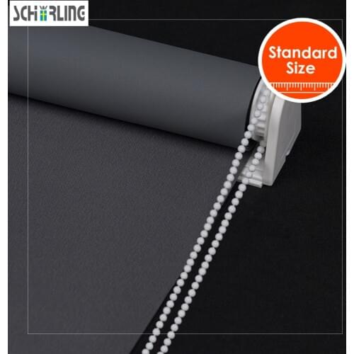 SCHRLING No Drill Blackout Fabric Mini Roller Blinds For Windows Curtains for living room Kitchen 17mm alum tube Standard size