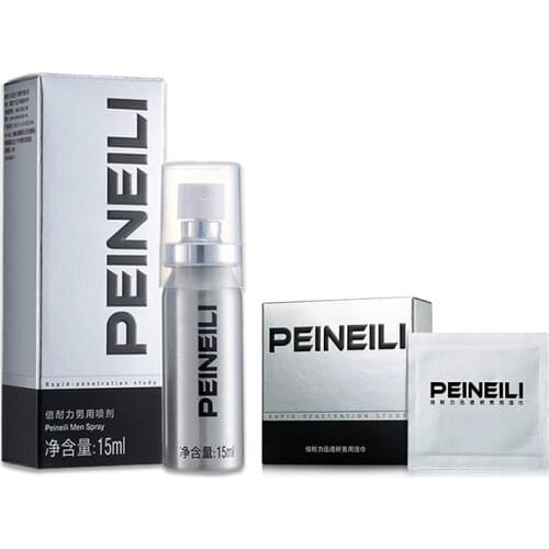 Peineili Sex Delay Spray for Men Anti Premature Ejaculation Prolong 60 Minutes Penis Enlargment Pills + 12pcs Lasting Sex Wipes