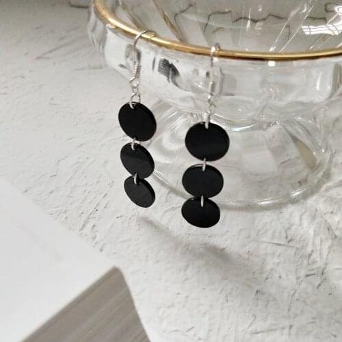 Women 925 Sterling Silver Natural Gemstone Semi-precious Jewelry , Mothers Gift , Round Stone Nickel Free Black Agate Earrings