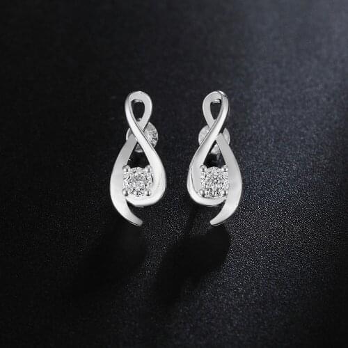 New high quality 925 Sterling Silver Zircon stud Earrings for Women fashion party wedding engagement Jewelry Christmas Gift