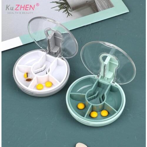 1PCS Portable Pill Cutter Splitter Divide Storage Case Weekly Rotating 7Day Pill Container Pill Organizer Medicine Box Cutter