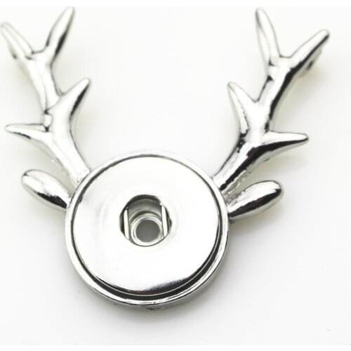 10pcs/lot Snap Necklace pendant deer head snap pendants charms Diy snaps jewelry pendant for 18mm Snap Buttons