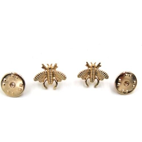 2piece/set hummingbird Gold Bee Shape Badges pins jewelry Gift for Clothing Acrylic Badges wholesale jewelry lots pins