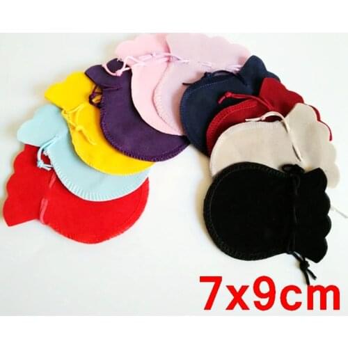200piece lot Multicolor Drawable Velvet Pouches 7x9cm Gift Bags for Jewelry Packaging Free Shipping VEP015