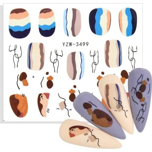 2021 New Marble White Black Blue Gradient Sticker for Nails Texture Full Wrap Nail Art Water Tattoo Manicure Decor Decals