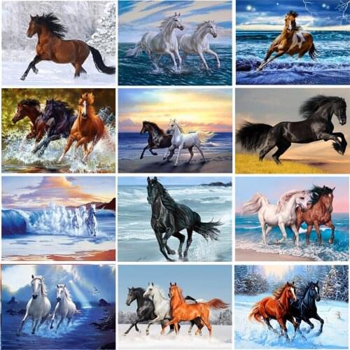 5D DIY Diamond Painting Horse Rhinestone Three-dimensional Cross Stitch Mosaic Full Diamond Animal Art Picture Decoration Gift