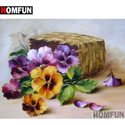 HOMFUN Full Square/Round Drill 5D DIY Diamond Painting "flower" Embroidery Cross Stitch 5D Home Decor Gift A00540