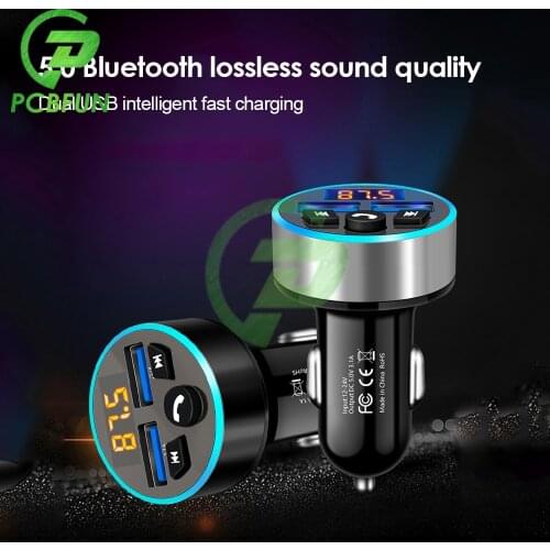 Car Mp3 Bluetooth 5.0 DC 5V Player FM Transmitter Digital Multimeter Voltage Frequency Monitor Display Voltmeter for Car Charger