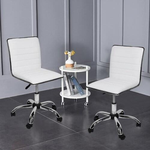 1pc Pure White Striped Bar Chair With Casters Comfortable Flexible And Soft Reclining Office Chair Office Furniture New HWC