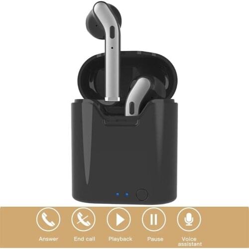 True Wireless Earpieces Mini Bluetooth Earphones Double In-Ear Headsets with Microphone Noise Cancelling for Cell Phones