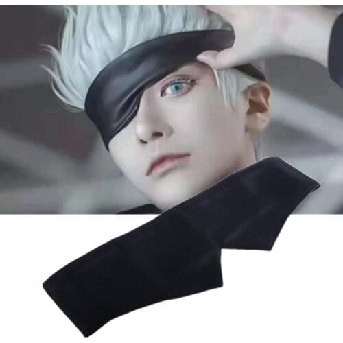 Jujutsu Kaisen Gojo Satoru Cosplay Costume Eyewear Black PU eye Patch Mask Prop