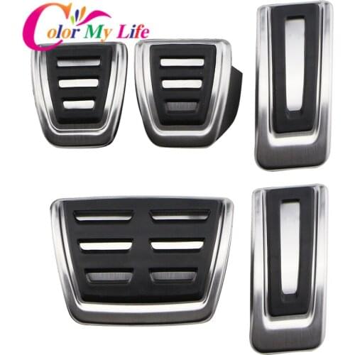 Color My Life RHD LHD Car Pedal Protection Cover for Volkswagen VW Golf 7 MK7 7.5 MK7.5 Golf7 2013- 2020 Auto Pedals Protector