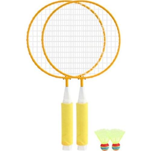 1Pair Kids Children Badminton Racket + 2Pcs Badmintons Set Outdoor Fitness Toy U7EF