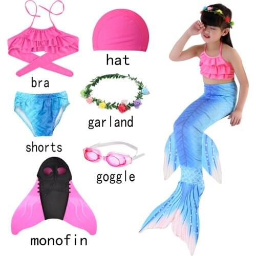 Summer Girls Mermaid Tails For Swimming Birthday Party Costume Kids Cosplay Mermaid Dress Up