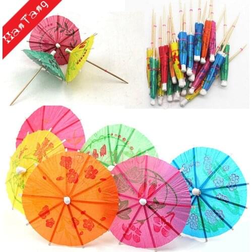 Hot 50 pcs Drink/ Cocktail Parasols /Umbrellas Luau Sticks Halloween/ Christmas /Wedding Party Supplies10cm Mixed Color 5zSH915