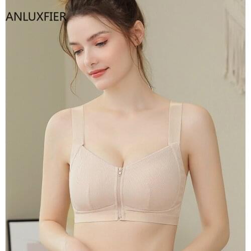 H9657 Front Zipper Back Buckle Bra Underwear After Breast Cancer Surgery Without Steel Ring Bras Lingerie Surgical Resection Bra