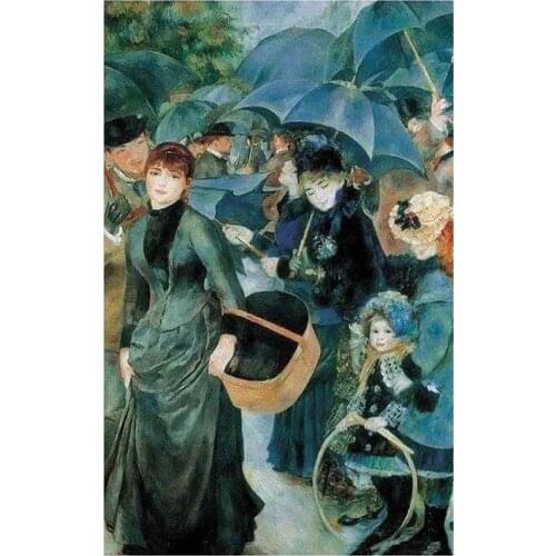 Renoir Oil Painting "Umbrella" 5D DIY Full Round Diamond Painting Cross Stitch 3D Embroidery Rhinestone Mosaic Wall Stick Y698