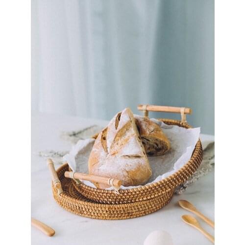 Rattan Storage Basket Handmade Rattan Storage Basket Bread Basket Tray