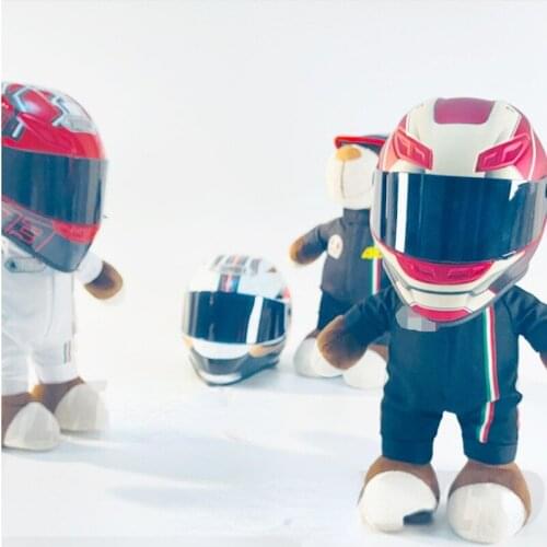 Helmet Bear Doll, Motorcycle Bear Plush Doll, Motorcycle Electric Car, Rally Bear, Tail Box Decoration