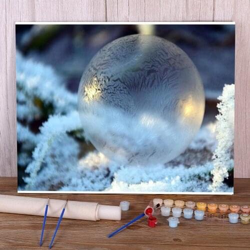 Christmas Snowball Painting By Numbers Kit Oil Paints 50*70 Canvas Pictures Wall Paintings Crafts Adults Drawing