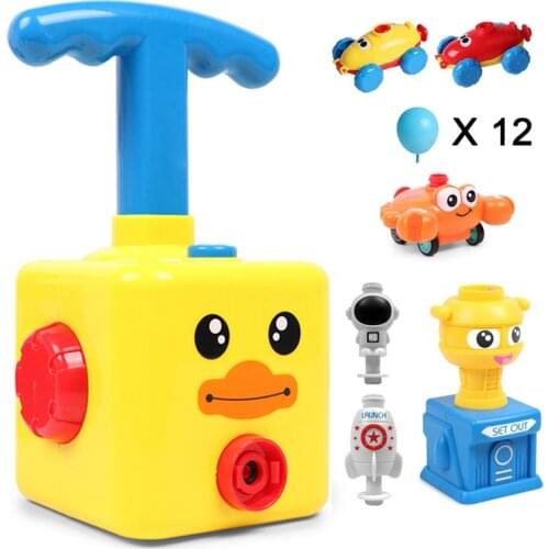 Education Toy Power Balloon Car With Launch Tower Fun Puzzle Inertia Air Power Balloon Car Science Experimen Toy for Children
