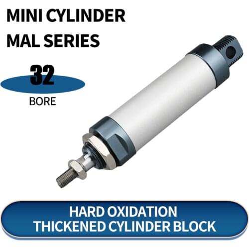 Aluminum alloy mini pneumatic air cylinder MAL series 32mm*25/50/75/100/125/150/175/200/250/300/400/500mm