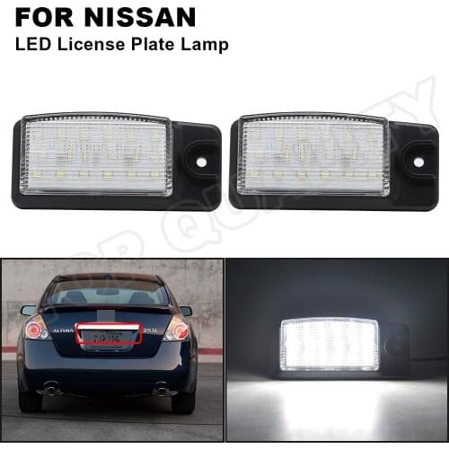 2Pcs Car LED Number License Plate Lamp Light For Nissan X-Trail T32 Altima Murano Maxima Rogue NV1500 NV2500 NV3500 Pathfinder