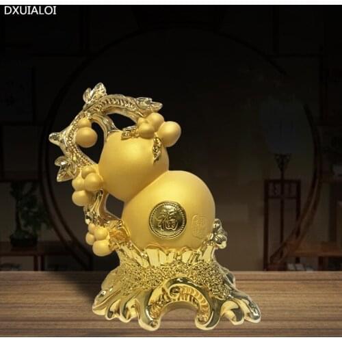 Chinese style resin crafts shop decoration creative gourd decoration home decoration TV wine cabinet gift piggy bank DXUIALOI