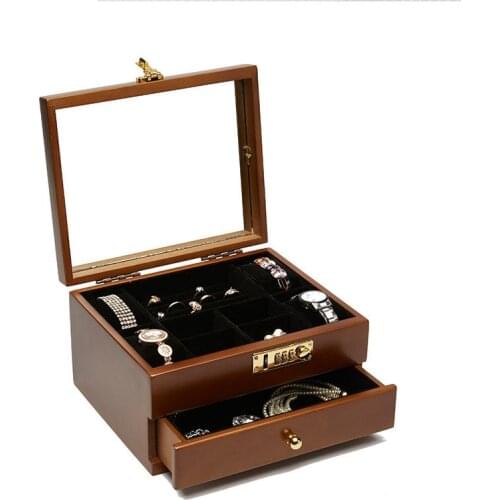 Luxury Fashion Wooden Watch Jewelry Accessories Storage Organizer Box Case Jewellery Wedding Packaging Gift Casket
