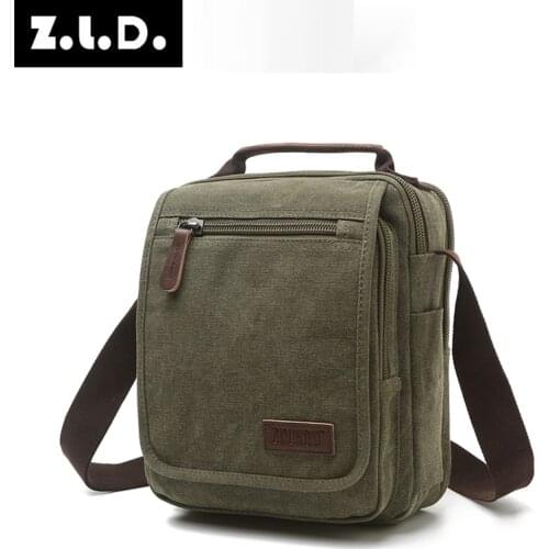 Mens Canvas Messenger Bags Large Capacity Crossbody Bag Multifunction Vintage Travel Outdoor Shoulder Sling Bag