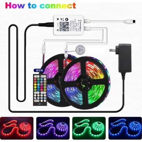 RGB 5050 Smart LED Strip WIFI Control Bluetooth Control 5M/10M 300LED APP Remote Control 12V Waterproof Flexible Led Light Strip