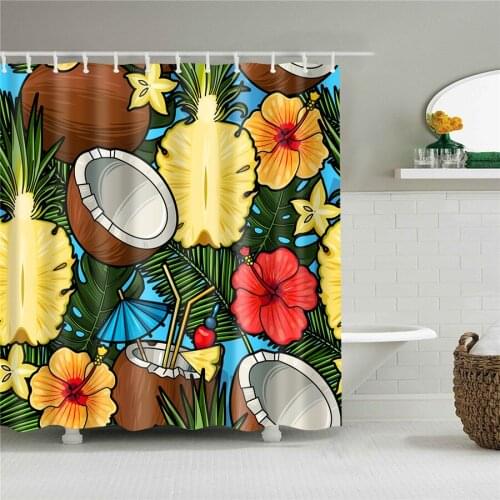 Colorful Nature Flowers Waterproof Polyester Shower Curtains Eco-friendly High Quality Bathroom Curtains Blind for The Bathroom