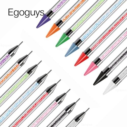 1PC Dual Heads Acrylic Metal Dotting Wax Pen Rhinestones Gem Picker Crystal Picking Nail Art Studs Dotter DIY Point Drill Tools