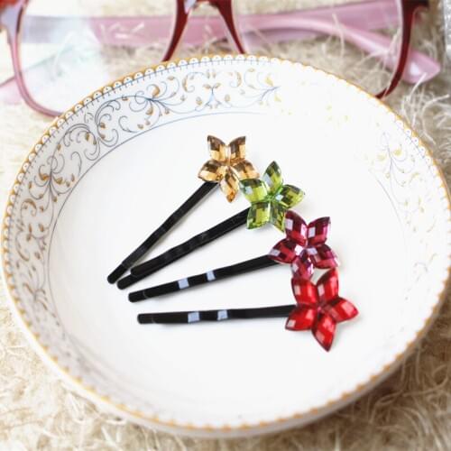 10 x New Popular Lady Girls kids Women five star flowers Hair Accessories Bright Hair Clips Bridal Hairpins