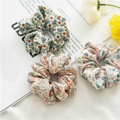 Flower Women Scrunchie Hair Ties Ponytail Holder Headband Rubber Bands Fashion Elastic Hair Bands Hair Rope Hair Accessories