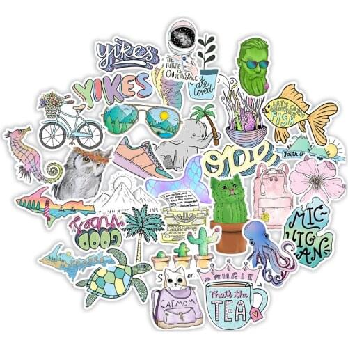10/30/50PCS Happy Vsco Graffiti Stickers Luggage Refrigerator Mobile Phone Water Cup Stickers Waterproof Stickers Wholesale