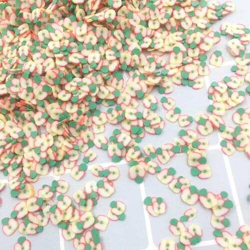 100g/lot Polymer Hot Clay Sprinkles Colorful Apple Slice for Crafts Making DIY Confetti Scrapbook:7mm
