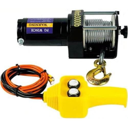 12V/24V electric winch 3000lb off-road heavy truck trailer 600kg 6M steel cable electric winch kit