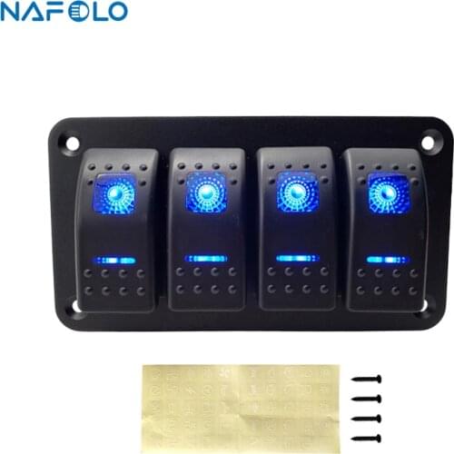2 Gang Rocker Switch Panel Car SUV Marine RV Truck Camper Boat Circuit LED Breaker Waterproof ON/Off Toggle Switch Panel
