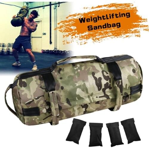 40 Ibs Adjustable Weightlifting Sandbag Fitness Muscle Exercise Training Weight Bag Tools Camouflage Punching Bag