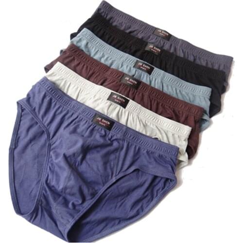 6pcs/lot Mens Briefs 100% Cotton Underpants Mens Briefs Plus Size L-5XL Mens Underwear Panties Mens Breathable Panties Hot