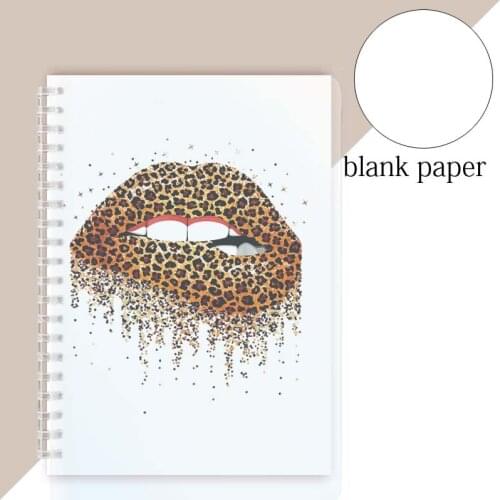 Notebook Blank Page Supergirl Slogan Lip Leopard Kiss Graphic Women Girl Fashion Writing Pad Funny Antistress Note Book Harajuku