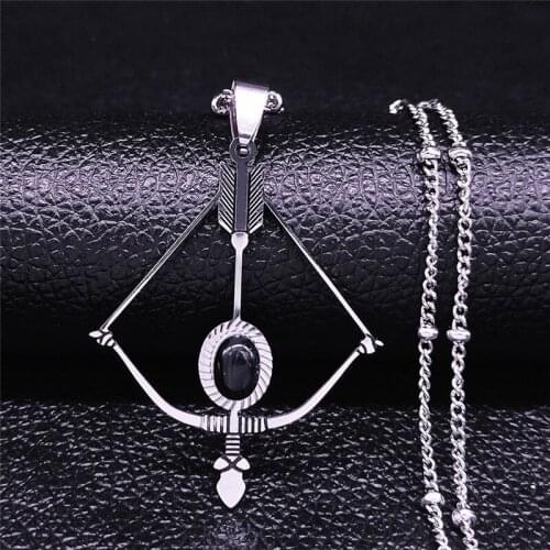 Bohemian Build Together Stainless Steel Natural Stone Statement Necklace Silver Color Boho Vacation Jewelry collier N4093S04