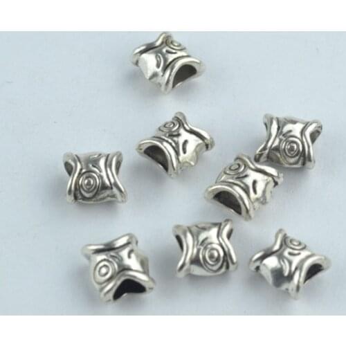 50 pcs alloy beads fish charm tibetan silver diy beads for European bracelet jewelry making 1828