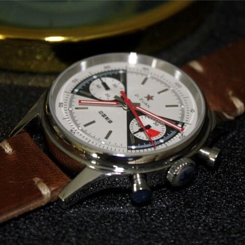 1963 Panda Chronograph Watches Men Vintage Pilot Mens Mechanical Watch St1901 Movement Retro Air Force Wristwatches Luminous