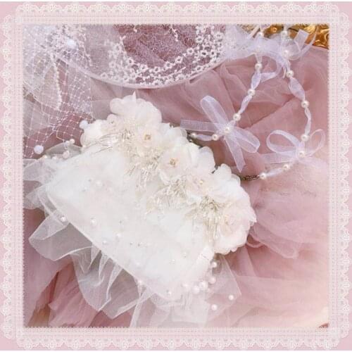 Lolita Cake Bag Kawaii Girl Loli Cos Handbag Ribbon Womens Bag Bowknot Vintage Court Tea Party Japanese Lolita Shoulder Bag